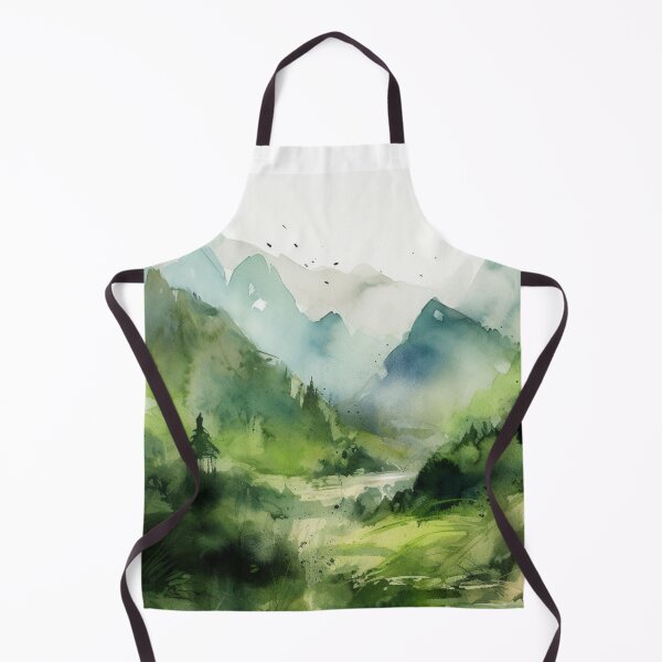Item preview, Green Mountainscape Canvas Print designed and sold by artbybodhi.
