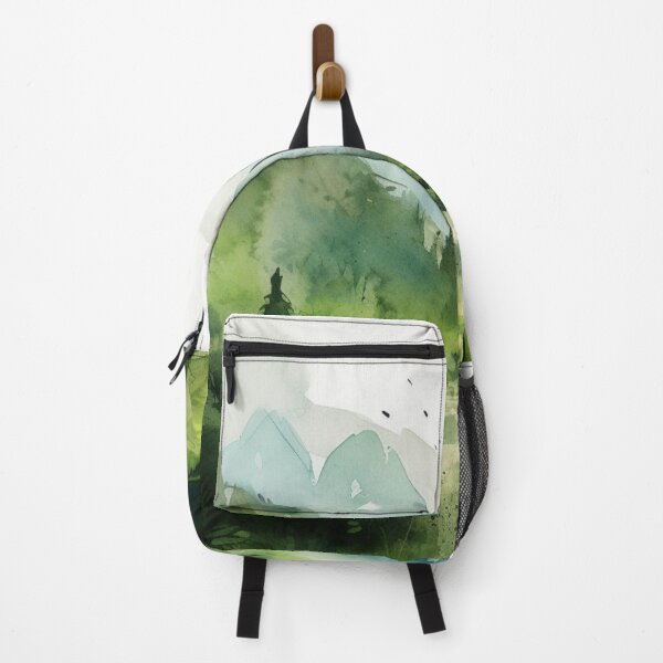 Item preview, Green Mountainscape Canvas Print designed and sold by artbybodhi.