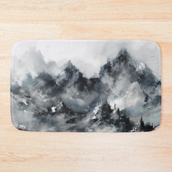 Item preview, Grey Mountainscape Canvas Print designed and sold by artbybodhi.