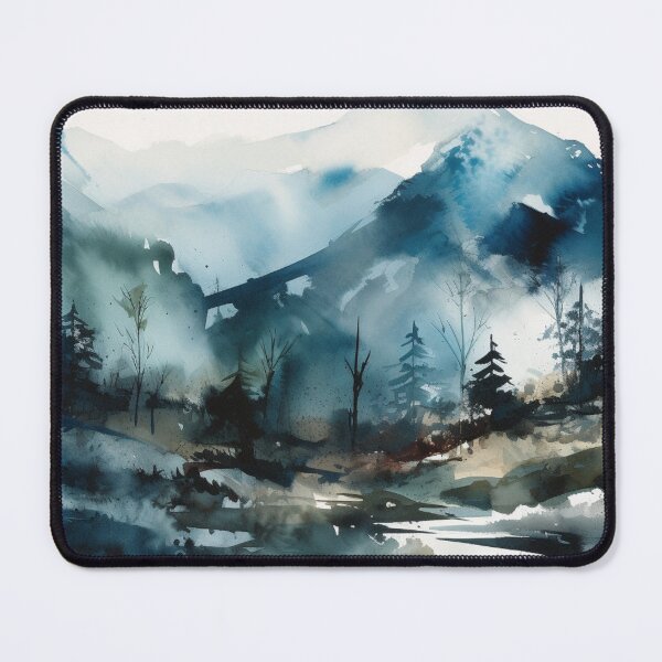 Item preview, Indigo Mountainscape Canvas Print designed and sold by artbybodhi.