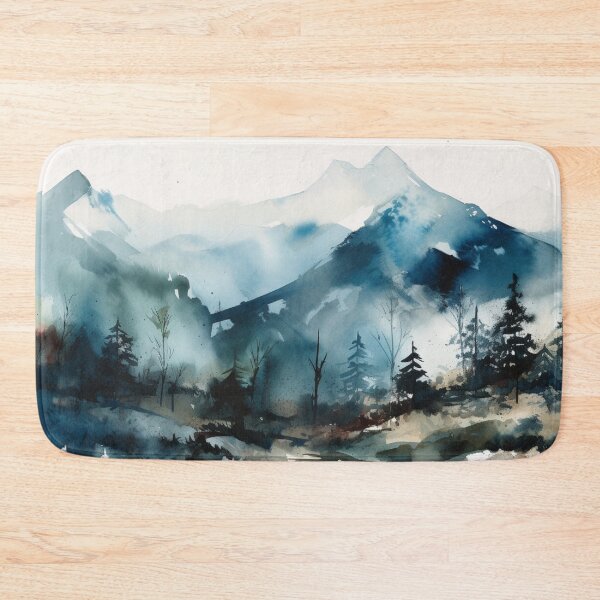 Item preview, Indigo Mountainscape Canvas Print designed and sold by artbybodhi.