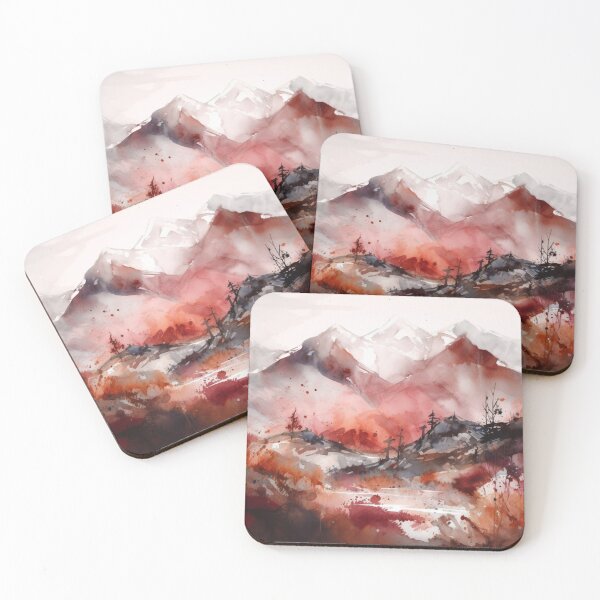Item preview, Maroon Mountainscape Canvas Print designed and sold by artbybodhi.