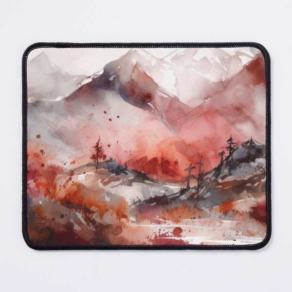 Item preview, Maroon Mountainscape Canvas Print designed and sold by artbybodhi.