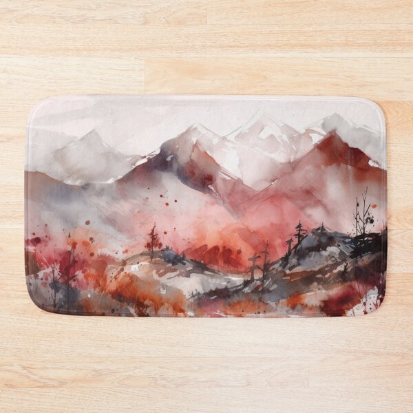 Item preview, Maroon Mountainscape Canvas Print designed and sold by artbybodhi.