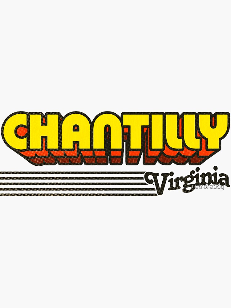 "Chantilly, Virginia Retro Stripes" Sticker by retroready Redbubble