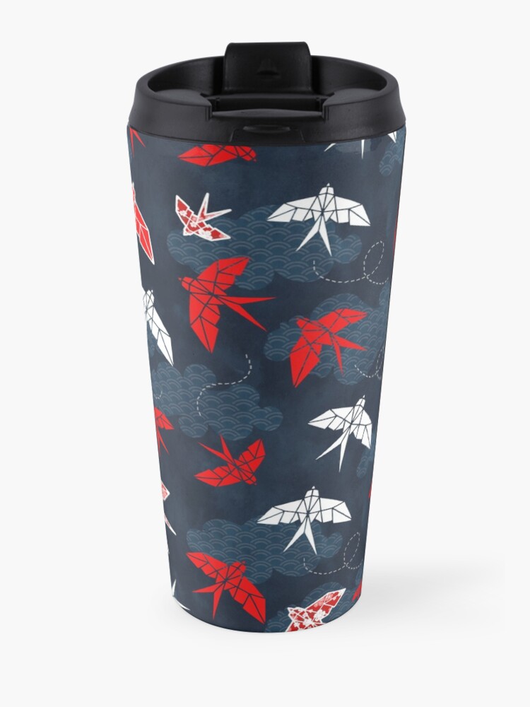Alternate view of Origami Swallow Navy Blue Travel Mug