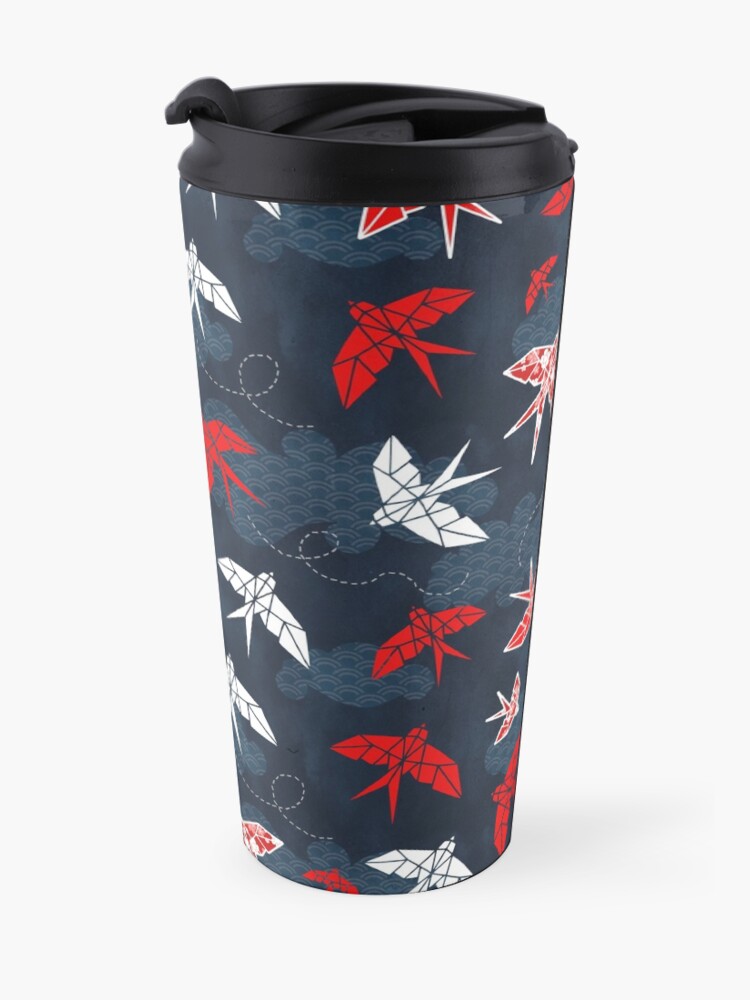 Alternate view of Origami Swallow Navy Blue Travel Mug