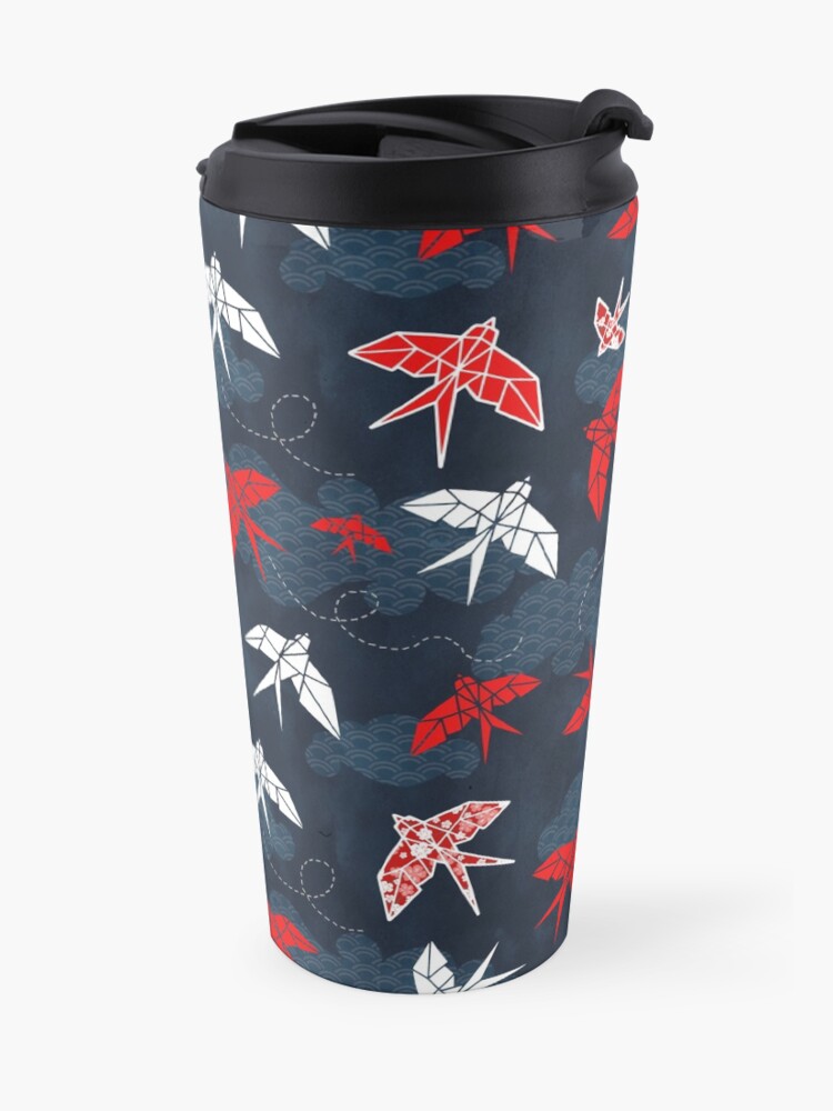 Alternate view of Origami Swallow Navy Blue Travel Mug