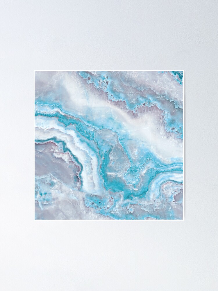 Alternate view of Luxury Mermaid Blue Agate Marble Geode Gem Poster