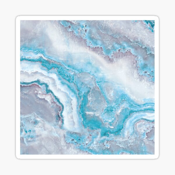 Luxury Mermaid Blue Faux Agate Marble Geode Gem Sticker