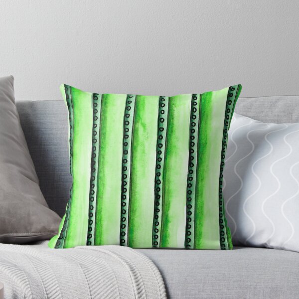 Item preview, green stripes, pattern, watercolor, fine art designed and sold by janianna.