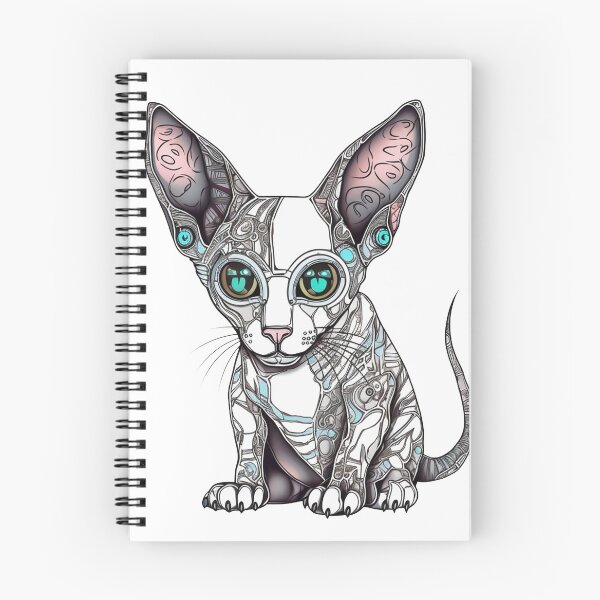 Item preview, HiTech Rex: Cornish Rex's Silver Design - Futuristic & Witty Cat Art designed and sold by DooodleGod.