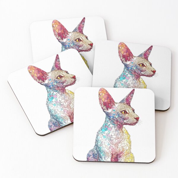 Artikelvorschau, FurryWhiskers: Hybrid Cornish Rex Art for Cat Lovers embracing Frescoes & Whimsical Fabric Design. entworfen und verkauft von DooodleGod.