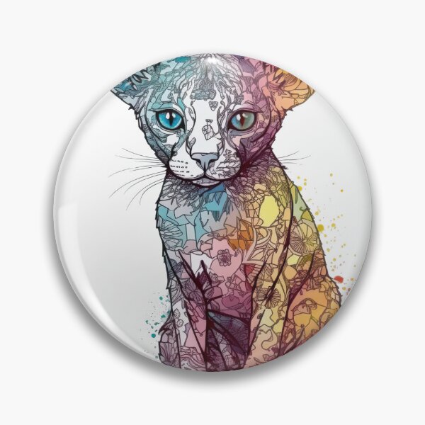 Artikelvorschau, CTRX Mix Media Portraits - Whimsical and Creative Feline entworfen und verkauft von DooodleGod.
