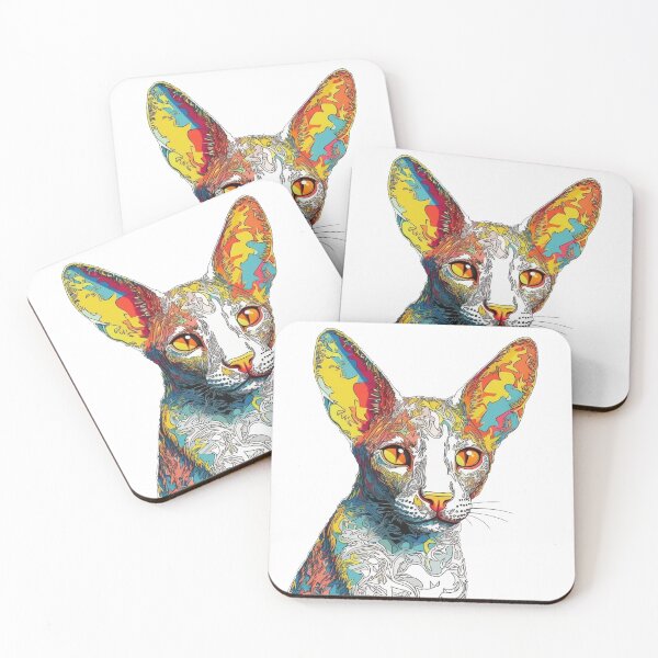 Item preview, Flare: Pop-Art Cornish Rex Design for Playful Cat designed and sold by DooodleGod.