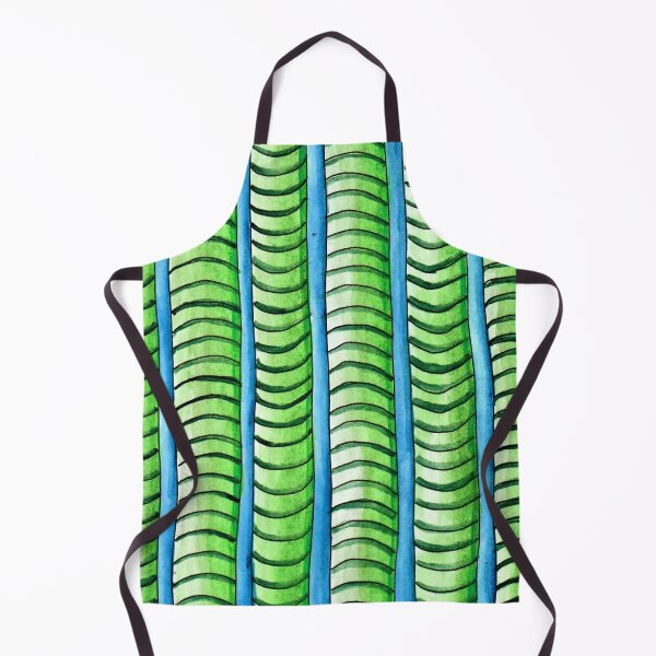 Item preview, green-blue stripes, pattern, watercolour, fine art designed and sold by janianna.
