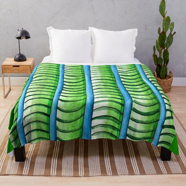 Item preview, green-blue stripes, pattern, watercolour, fine art designed and sold by janianna.