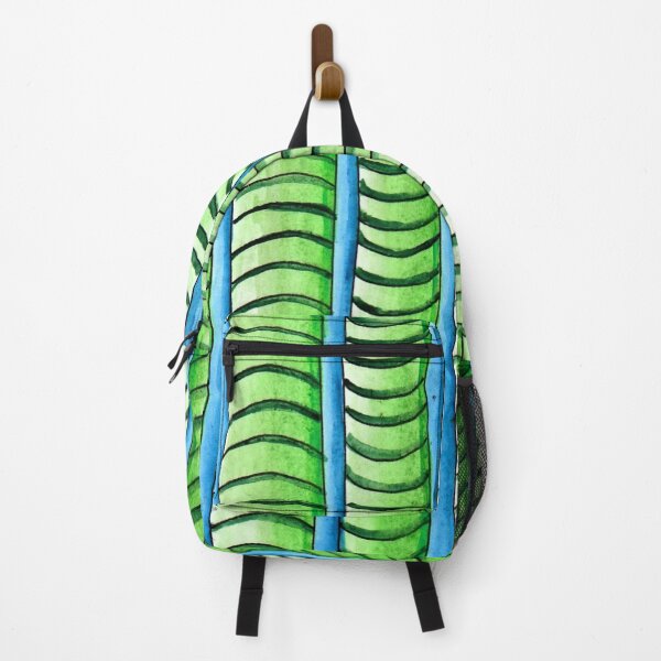 Item preview, green-blue stripes, pattern, watercolour, fine art designed and sold by janianna.