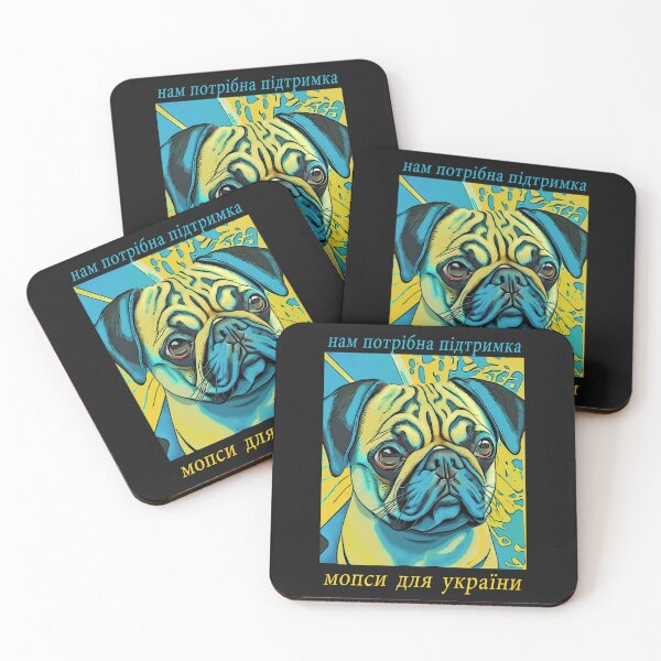 Item preview, Pugs for Ukraine 3 in Ukrainian designed and sold by RedBluffTraders.