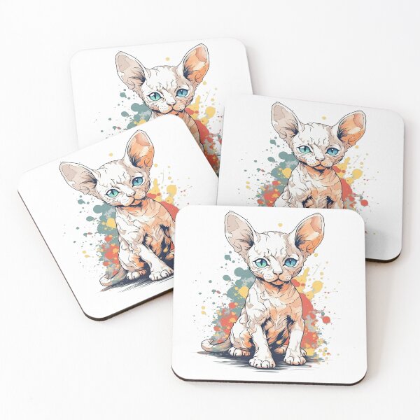 Item preview, Devon Designs Playful Feline Statuettes - Whimsical Collectables for Adoring Devon Rex Cat Lovers designed and sold by DooodleGod.