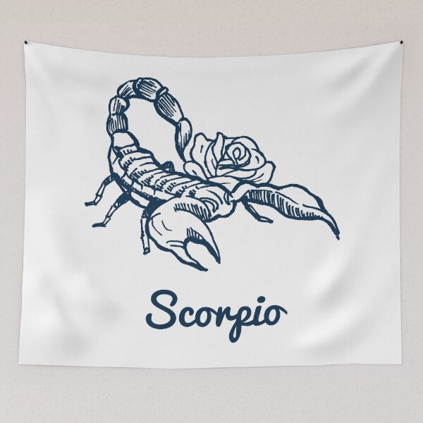Item preview, Scorpio Zodiac Horoscope with Scorpion with Flower Sign and Name designed and sold by activlifewear.