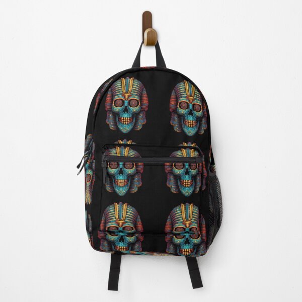 Item preview, Colorful Creepy Pharoah Ornate Goth Skull designed and sold by TheMerch-er.