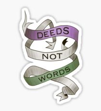 TATSACHEN NICHT WORDS - Wahlspruch-Slogan Sticker