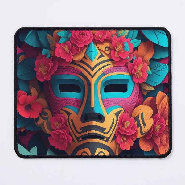 Item preview, MAYAN MASK- Mayan mask art in Colorful and Isometric style Collection designed and sold by GEN-Minimalism.