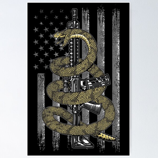 Item preview, Snake Wrapped Around AR-15 Rifle Gun 2nd Amendment T-Shirt designed and sold by JoisDraw.