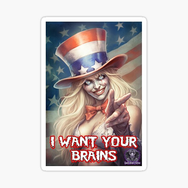 Zombie Aunt Samantha Wants You #7T Patriotic Undead Sticker