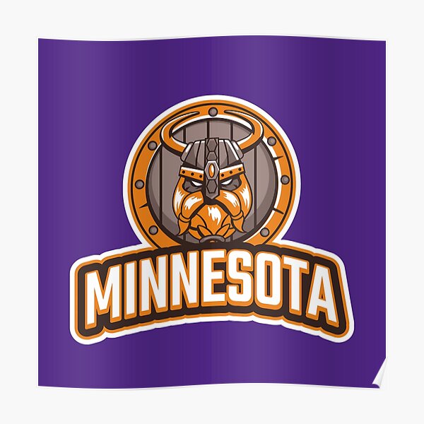 Minnesota Vikings Football Team Retro Logo Minnesota License Plate Art  Poster