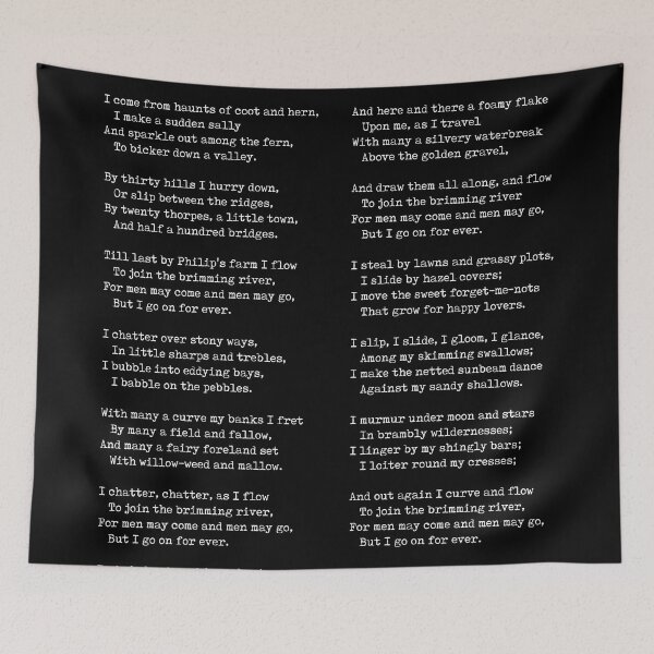 Item preview, The Brook - Alfred, Lord Tennyson Poem - Literature - Typewriter Print 2 - Black designed and sold by Studio Grafiikka.