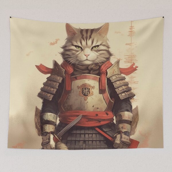 Item preview, Samurai Cat Cool Pose designed and sold by scottevanse.