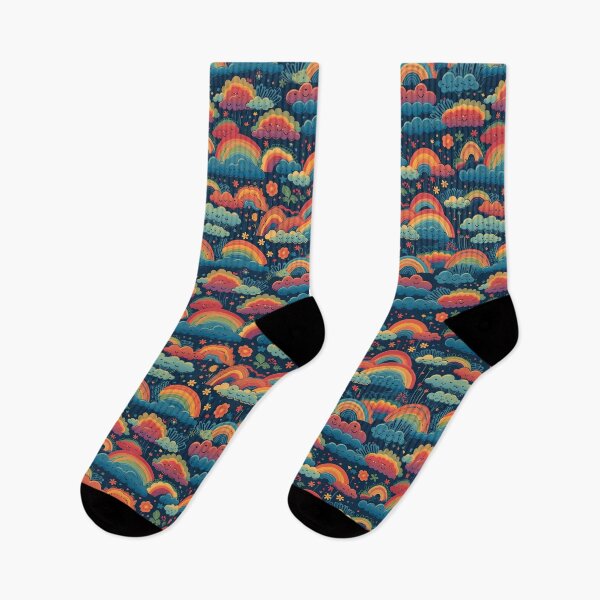 Item preview, happy colorful clouds and rainbow pattern designed and sold by AstraNovaStudio.