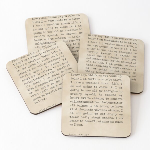 Item preview, Think as you wake up - Dalai Lama Quote - Literature - Typewriter Print - Vintage designed and sold by Studio Grafiikka.
