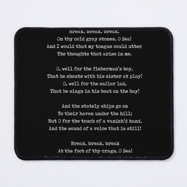 Item preview, Break, Break, Break - Alfred, Lord Tennyson Poem - Literature - Typewriter Print 2 - Black designed and sold by Studio Grafiikka.