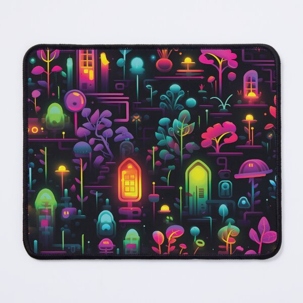 Item preview, Flickering Doors in a Neon Meadow | Vibrant Green Cyberpunk Art designed and sold by PopPopGfx.