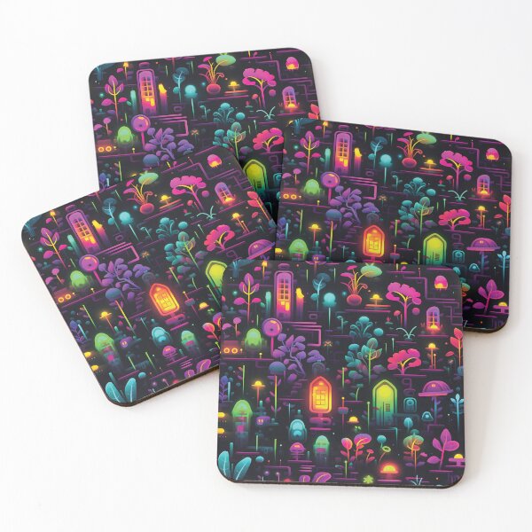 Item preview, Flickering Doors in a Neon Meadow | Vibrant Green Cyberpunk Art designed and sold by PopPopGfx.