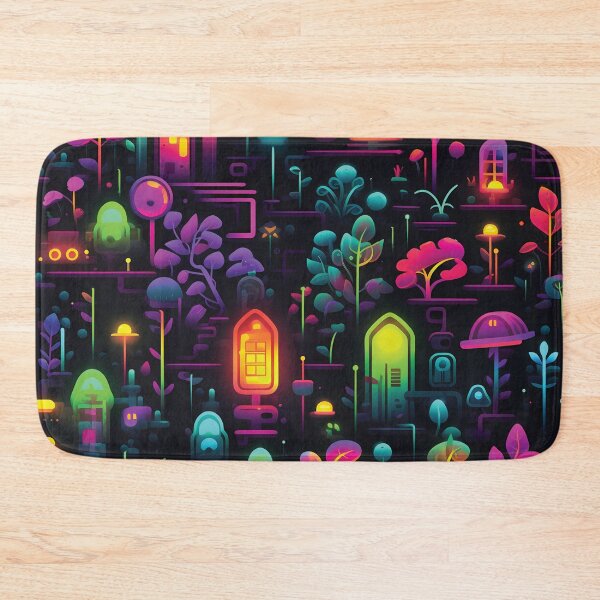 Item preview, Flickering Doors in a Neon Meadow | Vibrant Green Cyberpunk Art designed and sold by PopPopGfx.