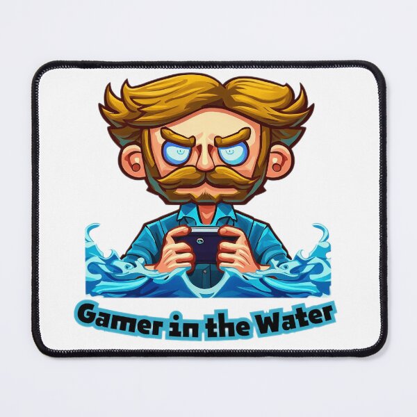 Item preview, Gamer playing in the water, unusual video game. designed and sold by creativo21.