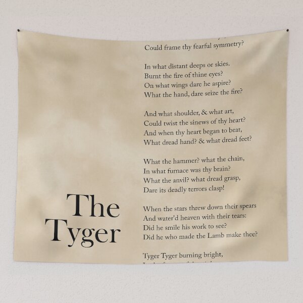 Item preview, The Tyger - William Blake Poem - Literature - Typography Print 3 - Vintage designed and sold by Studio Grafiikka.