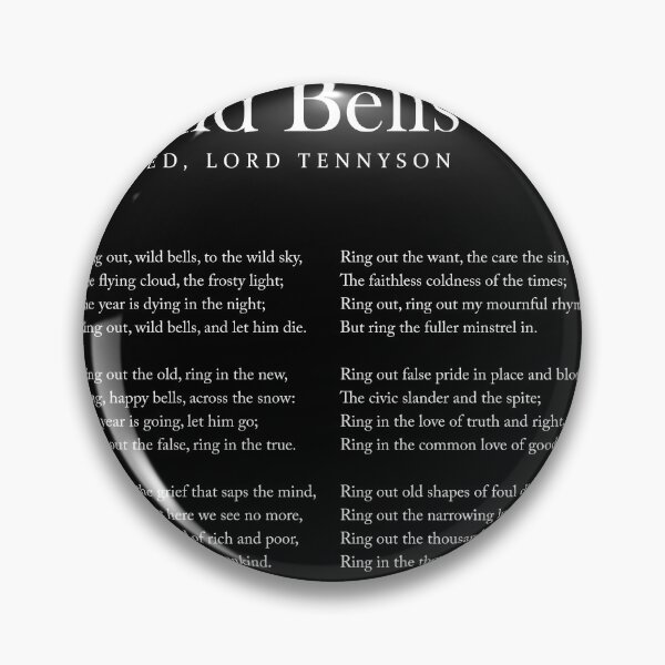 Item preview, Ring Out, Wild Bells - Alfred, Lord Tennyson Poem - Literature - Typography Print 2 - Black designed and sold by Studio Grafiikka.