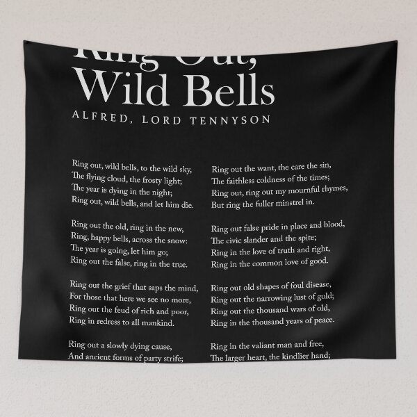 Item preview, Ring Out, Wild Bells - Alfred, Lord Tennyson Poem - Literature - Typography Print 2 - Black designed and sold by Studio Grafiikka.
