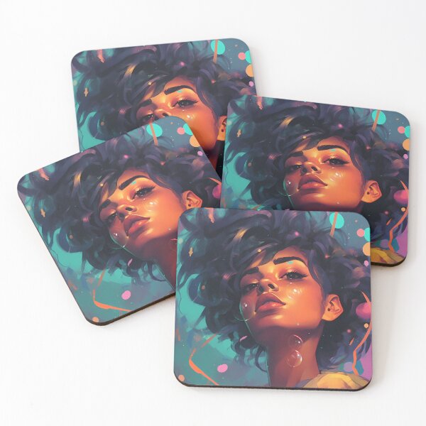 Item preview, Neon Bright 17, woman underwater, staring at camera, Dropping in an ocean of bubbles and certainty. Happy and warm because I found you. Love. Amazing hair. Beautiful. Purple, sea green, black, teal. designed and sold by FoxRobinRabbit.