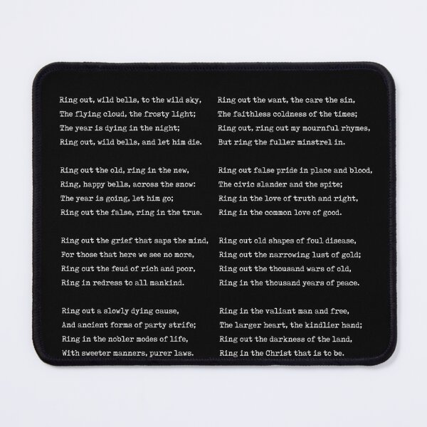 Item preview, Ring Out, Wild Bells - Alfred, Lord Tennyson Poem - Literature - Typewriter Print 2 - Black designed and sold by Studio Grafiikka.