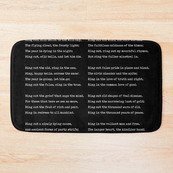 Item preview, Ring Out, Wild Bells - Alfred, Lord Tennyson Poem - Literature - Typewriter Print 2 - Black designed and sold by Studio Grafiikka.