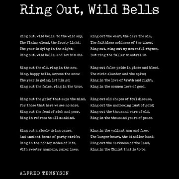 Ring Out, Wild Bells - Alfred, Lord Tennyson Poem - Literature - Typography  Print 3 - Vintage Kids T-Shirt by Studio Grafiikka - Pixels