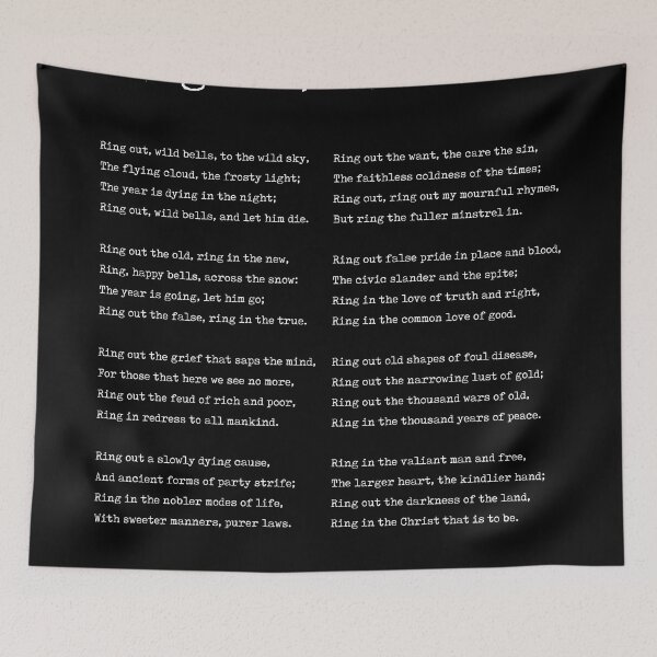 Item preview, Ring Out, Wild Bells - Alfred, Lord Tennyson Poem - Literature - Typewriter Print 2 - Black designed and sold by Studio Grafiikka.