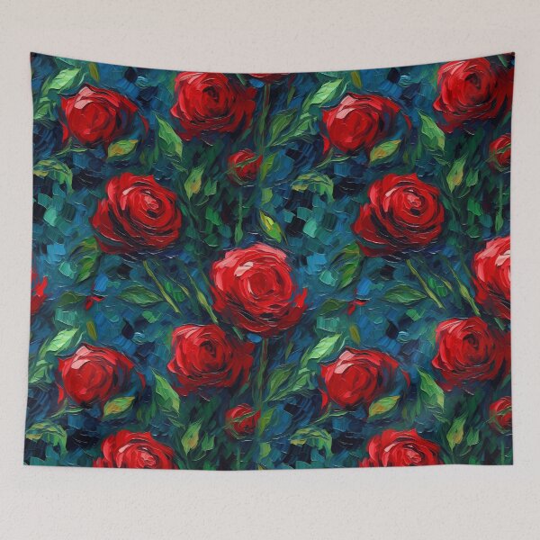 Artikelvorschau, Postimpressionistische Rosen im Stil von Van Gogh entworfen und verkauft von TheMerch-er.