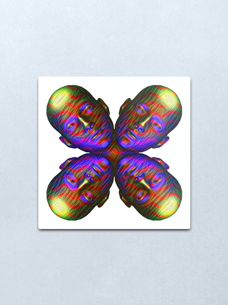 Alternate view of #DeepDream Masks - Heads - Butterfly 5x5K v1455803831 Metal Print